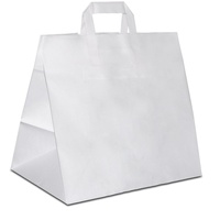 250 x Bäckertüten weiß 26+17x25 cm | Papiertüten extra breiter Boden | Konditortaschen Papier | Take Away Tüten | HUTNER