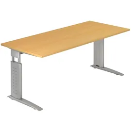 Hammerbacher Schreibtisch U-Serie Buche / Silber