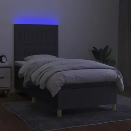 vidaXL Boxspringbett 100 x 200 cm Dunkelgrau