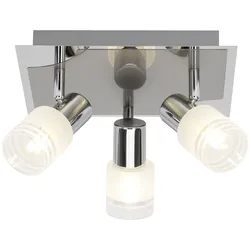BRILLIANT Lampe Lea LED Spotrondell 3flg eisen/chrom/weiß   3x LED-D45, E14, 4W LED-Tropfenlampe inklusive, (450lm, 2700K)   Energiesparend und langlebig durch LED-Einsatz