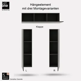 Set One by Musterring Hängeschrank Reno Glas Grau Anthrazit