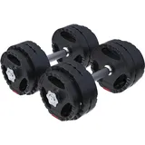 GORILLA SPORTS® Kurzhantelset - 20 kg oder 30 kg, Ø 30mm, 2 Kurzhantelstangen mit 4 Sternverschlüssen, Griff gerändelt, Kunststoff - Hantelset, Gewichte, Kurzhanteln 2er Set, Kurzhantel Set