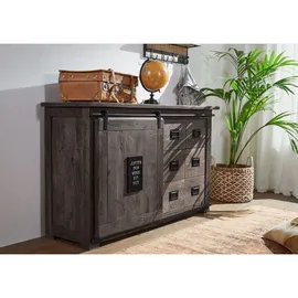 MASSIVMOEBEL24.DE Sideboard 140 x 85 x 45 cm Grau