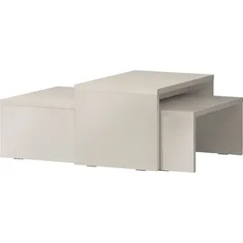 PLACES OF STYLE "Piano", beige (beige hochglanz, beige hochglanz), B:102cm H:38cm T:67cm, Tische, Couchtisch, UV lackiert, 2-er Set