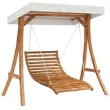 vidaXL Hollywoodschaukel mit Dach Massivholz Fichte mit Teak-Finish