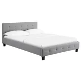 CARO-Möbel Polsterbett IOWA Bettgestell 140 x 200 cm Doppelbett Designbett inklusive Lattenrost Textilbezug in grau - Grau