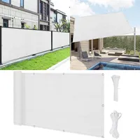 Balkon Sichtschutz 80 x 140 cm Windschutz Sonnenschutz Balkon-Verkleidung Schattiernetz mit Ösen Kabelbinder Und Kordel für Garten Balkon Zaun Terrassen, Weiß