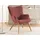 s-style möbel Lounge-Sessel Cord 71 x 96 x 86 cm Rot/Orange mit Hocker