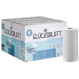 glücksblatt Küchenrollen reinweiß 3-lagig 9 Rollen