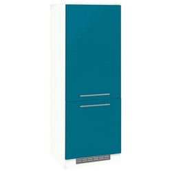 Kühlumbauschrank WIHO KÜCHEN „Flexi2“ Schränke Gr. B/H/T: 60 cm x 165 cm x 57 cm, front: ozeanblau, korpus: weiß Kühlschrankumbauschränke