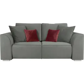 INOSIGN 2-Sitzer INOSIGN "BEATRICE, erhältlich in trendigen Stoffoptionen, B/T/H: 143/73/92 cm", grau, B:195cm H:92cm T:107cm, Sofas, In hochwertiger Verarbeitung, incl. 2 großen Zierkissen in Korpusfarbe