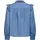 Only Jeansbluse "ONLPIPER L/S EMB FRILL DNM SHIRT QYT", Damen, Gr. S, blau (medium blau denim), Web, Obermaterial: 65% Baumwolle, 35% Lyocell, unifarben, regular fit normal, Blusen Jeansbluse, mit Rüschen