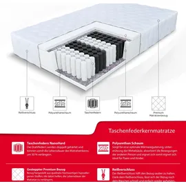 Fdm Matratze 120x200 cm 7-Liegezonen Härtegrad H3 (Mittelhart) 23 cm Höhe Polyurethan-Schaum Öko-Tex Allergikergeeignet Bezug Abnehmbar Waschbar TFK