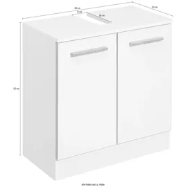 Saphir Waschbeckenunterschrank SAPHIR "Quickset 953 Unterbeckenschrank, 60 cm breit, 2 Türen, Weiß Glanz", weiß (weiß glanz, weiß glanz), B:60cm H:62cm T:33cm, Holzwerkstoff, Schränke, Waschbeckenunterschrank, Waschbeckenschrank mit Siphonausschnitt, ohne