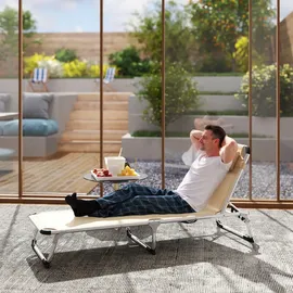 Outsunny Sonnenliege 80 x 60 x 61 cm Beige