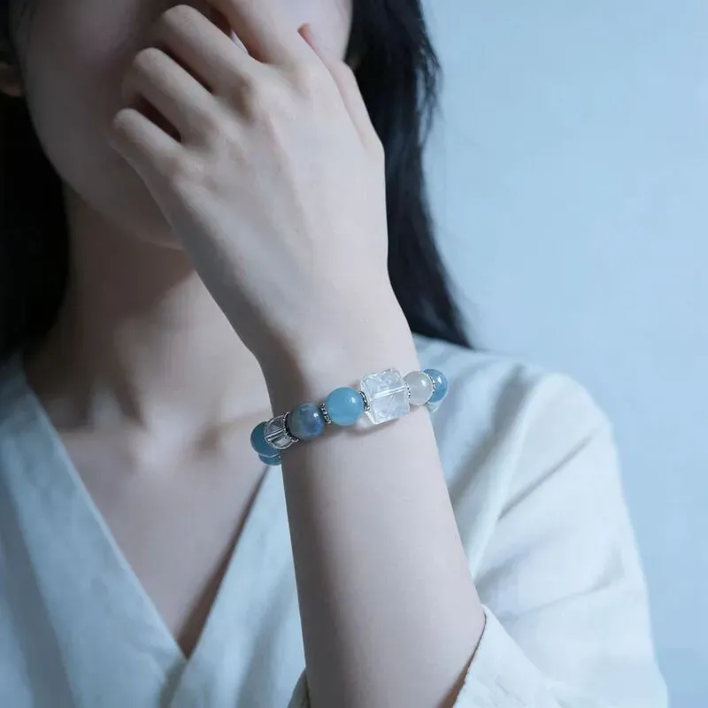VoxorAI L8 [Schneefall-Orchidee] Kristallarmband DIY Original Handgefertigtes Armband für Glück und Wohlstand, Leichtes Luxus-Armband