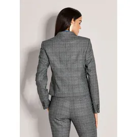 Madeleine Glencheckblazer mit Stretchkomfort in steingrau / melange / royalblau | Gr.: 34