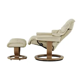 Stressless Relaxsessel Reno Leder 88 x 108 x 78 cm creme mit Hocker