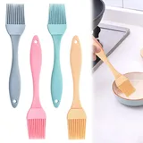 Silikon Pinsel für Backen,4 Stück Backpinsel Silikon,Silikonpinsel Küche,Küchenpinsel,Kochpinsel für BBQ, Grill, Backen, Kochen (Grau, Rosa, Aprikose, Blau)