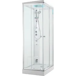 Komplett-Dampfdusche Steam, 2 Schiebetüren und 2 Glas-Fixteile mit Kopfbrause (Ausführung: Dampfdusche Steam 1200x800x2110 mm Thermostatmischer Hand-/Seiten-/Kopfbrause Dampfgenerator)