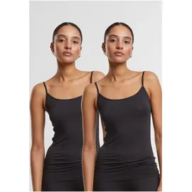 URBAN CLASSICS Ladies Bamboo Tank Top 2-Pack - Schwarz