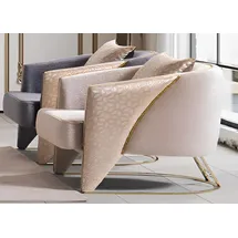 JVmoebel Loungesessel Polsterung beige/gold 2er Set