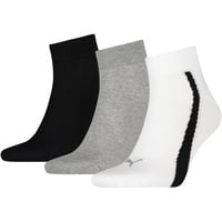 Puma Lifestyle Quarter Socken white/grey/black 35-38