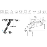 Equip Wandhalterung 60\"-120\"/120kg 1TFT 1Gelenk Neigung sw retail