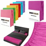 DH DEIN.HAUS Frottee Spannbettlaken 180 x 200 cm – Baumwolle, mit Gummizug, weich & pflegeleicht, Bettlaken – Farbe: Amaranth
