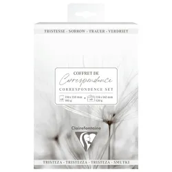 Clairefontaine 5x Thematisches Korrespondenzset, 8 Umschläge Pollen C6 (114x162mm) 120g + 8 Doppelkarten 110x155m185g, Beileidsbekundungen - 81003C