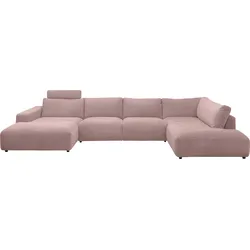Wohnlandschaft "Lucia U-Form", rosa, B:434cm H:81cm T:204cm, GALLERY M BRANDED BY MUSTERRING, Sofas, Verschiedene Farben, Cord-Bezug, Gesamtbreite 434 cm
