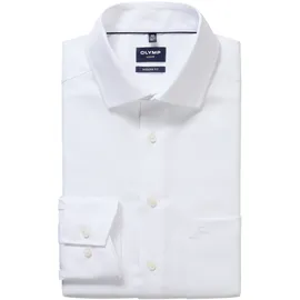 Olymp Businesshemd OLYMP Luxor, modern fit, Herren, Gr. 44, N-Gr, weiß, 100% Baumwolle, Hemden