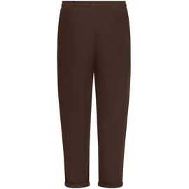 Cartoon Leinenhose Damen Lässig Dunkelbraun 34