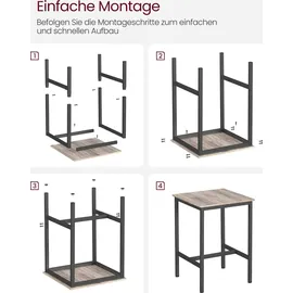 VASAGLE Bartisch Stehtisch 60 x 60 x 92 cm Grau/Schwarz