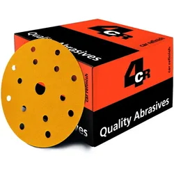 4CR Schleifscheibe Gold 150 mm Velcro 15-Loch P400 Schleifscheibe, Winkelschleifer  3050.0400