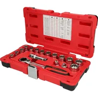 KS Tools 3/8"+1/2" TRIPLEplus Durchgangs-Steckschlüssel-Satz, 17-tlg.