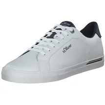 s.Oliver Herren Sneaker flach Zeitlos Bequem, Weiß 43 EU