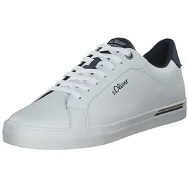 s.Oliver Herren Sneaker flach Zeitlos Bequem, Weiß 43 EU