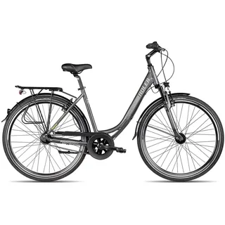 Adler Cityrad Verona NEXUS Wave, 7 Gang Shimano Nexus 7 Rücktritt Schaltwerk, Nabenschaltung Rücktritt, Rücktrittbremse schwarz/grau schwarz 55 cm