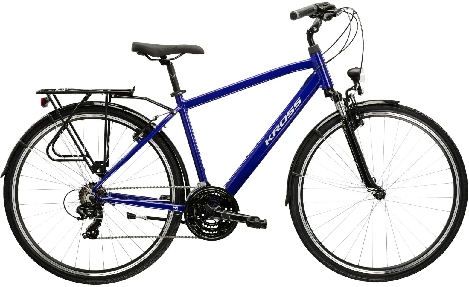 Trekkingrad KROSS "Trans 1.0" Gr. 48, blau (blau, schwarz), Fahrräder, Herren, 48cm, 28 Zoll (71,12cm) hinten: 28 Zoll (71,12cm), Trekkingrad