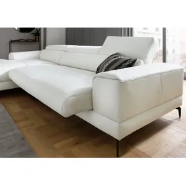 W.Schillig Eckcouch Leder 3-Sitzer Weiß