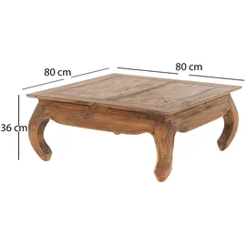 DESIGN DELIGHTS OPIUMTISCH Natur, Holz, 80x36x80 cm, Wohnzimmer, Wohnzimmertische, Couchtische