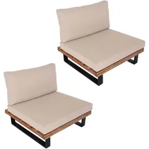 MCW Lounge-Sessel H54 2er-Set hellbraun/beige