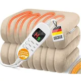 Kesser KESSER® Heizdecke aus Plüsch TÜV SÜD GS geprüft elektrische Wärmedecke mit Timer Abschaltautomatik Kuscheldecke Decke | 7 Temperaturstufen waschbar bis 40°C Digitalanzeige