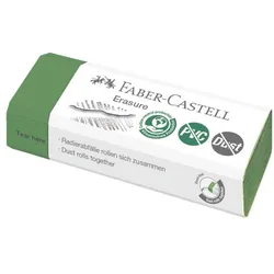 Faber-Castell Kunststoff-Radierer »Erasure PVC-free & Dust-free« grün, 6.3x1.1x2.2 cm