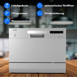 Medion DWT60 Tischgeschirrspüler (freistehend, 550 mm, Silber)