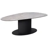 DIETER KNOLL Couchtisch Schwarz Beige Glas Metall 42 x 70 x 130 cm