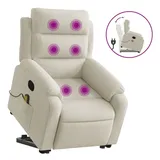 vidaXL Massagesessel mit Aufstehhilfe Creme Samt