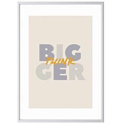 Paperflow Wandbild »Big think bigger« Rahmen silbern silber, 50.6x70.5x0.9 cm
