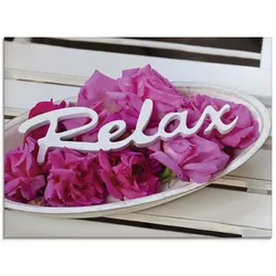 Glasbild ARTLAND "Relax", pink (farbe bild(er): pink), B:80cm H:60cm, Bilder, in verschiedenen Größen